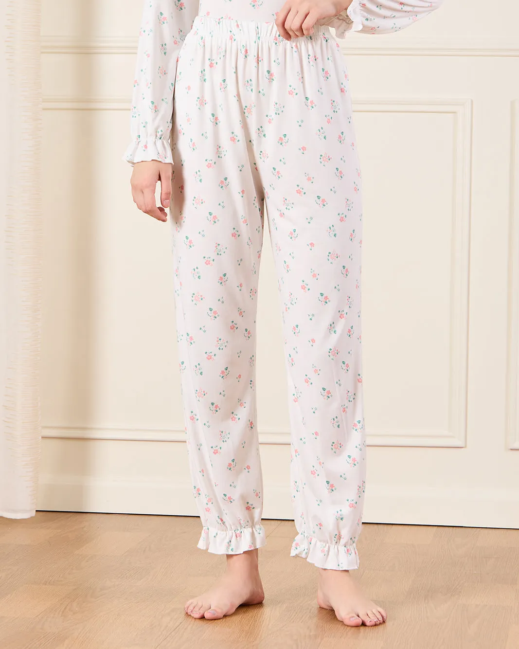 Senior Girls White Floral Print Pajama Set (2 Piece) sold by Redtag product image thumbnail 3