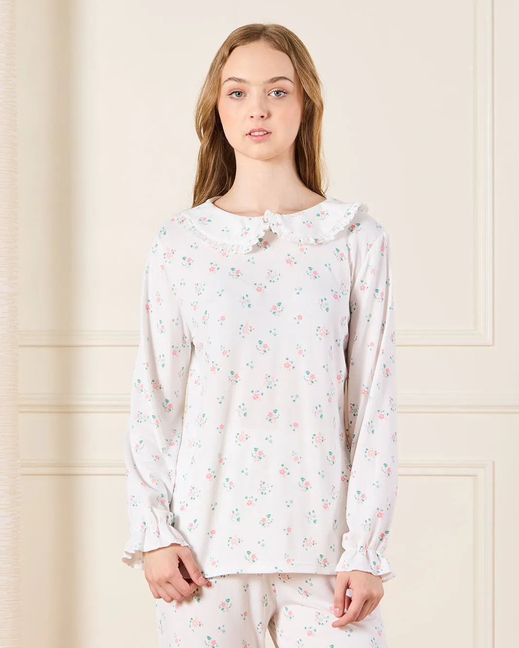 Senior Girls White Floral Print Pajama Set (2 Piece) sold by Redtag product image thumbnail 2