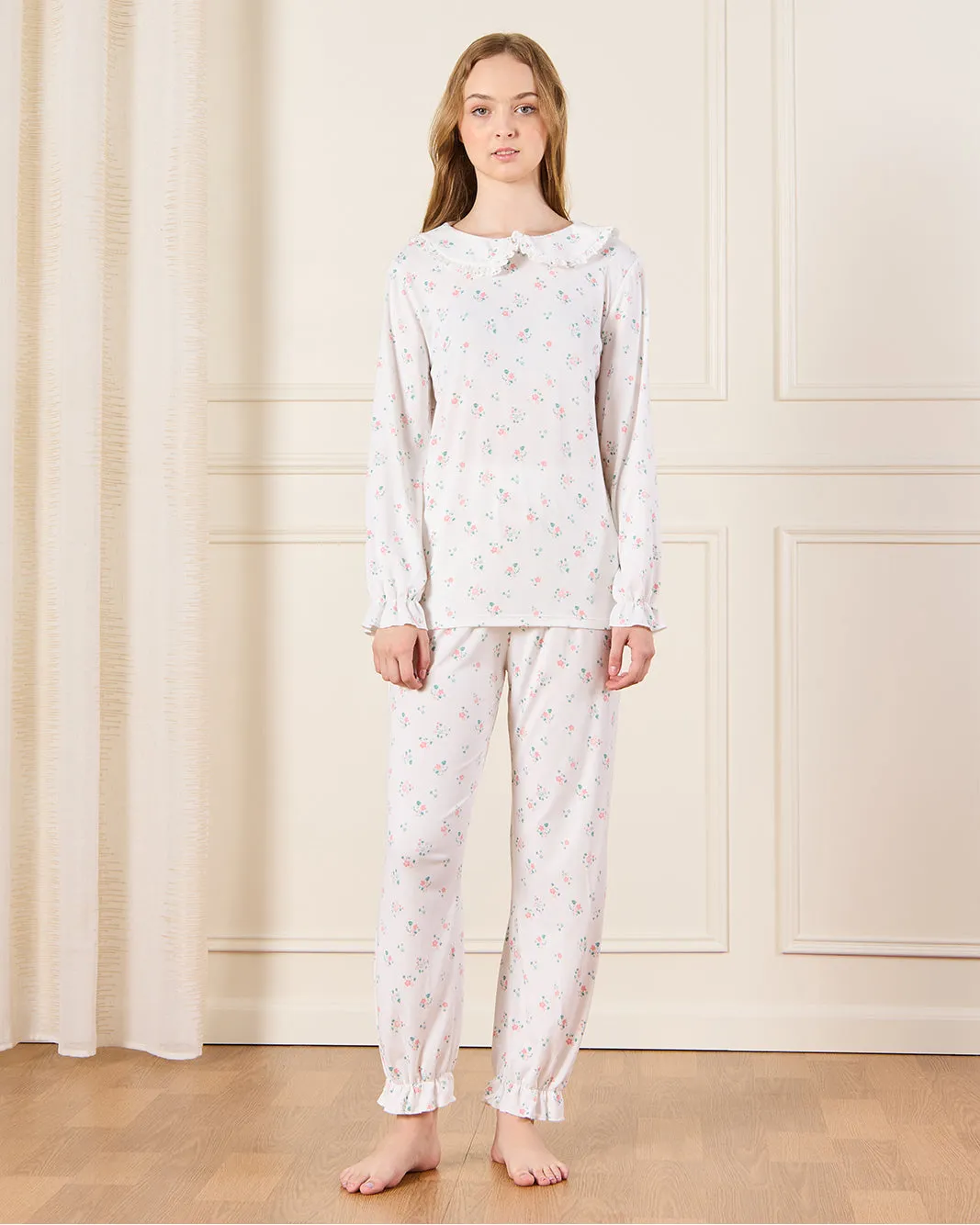 Senior Girls White Floral Print Pajama Set (2 Piece) sold by Redtag