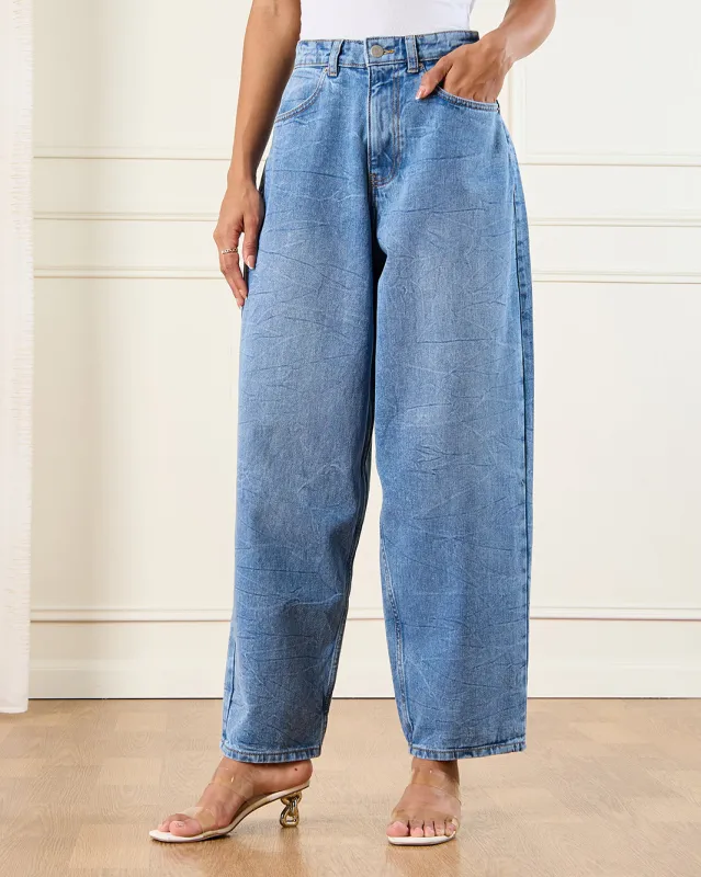 Women Blue Baggy Jeans sold by Redtag