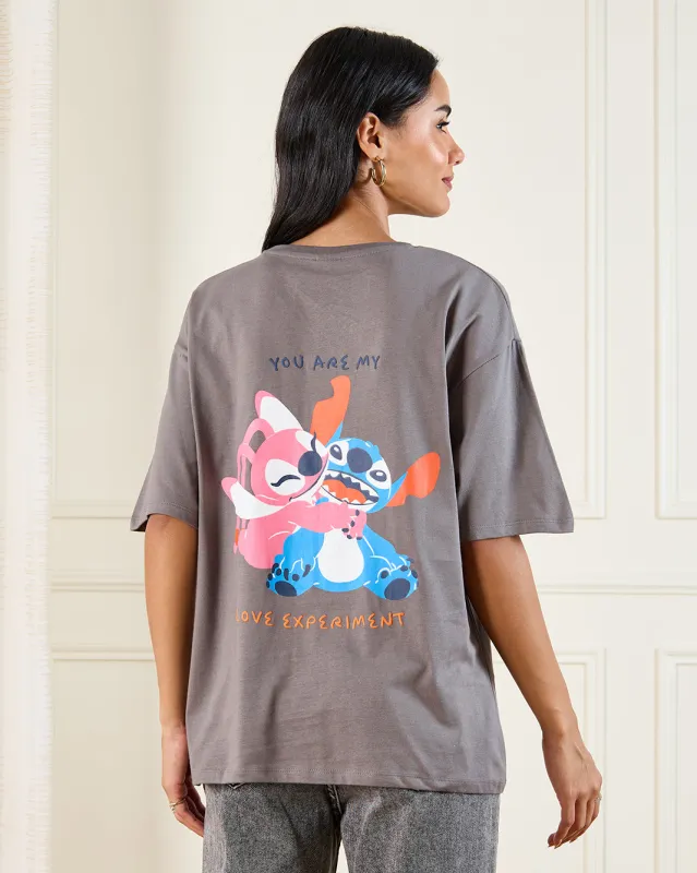 Women Charcoal Stitch Over Sized T-Shirt sold by Redtag