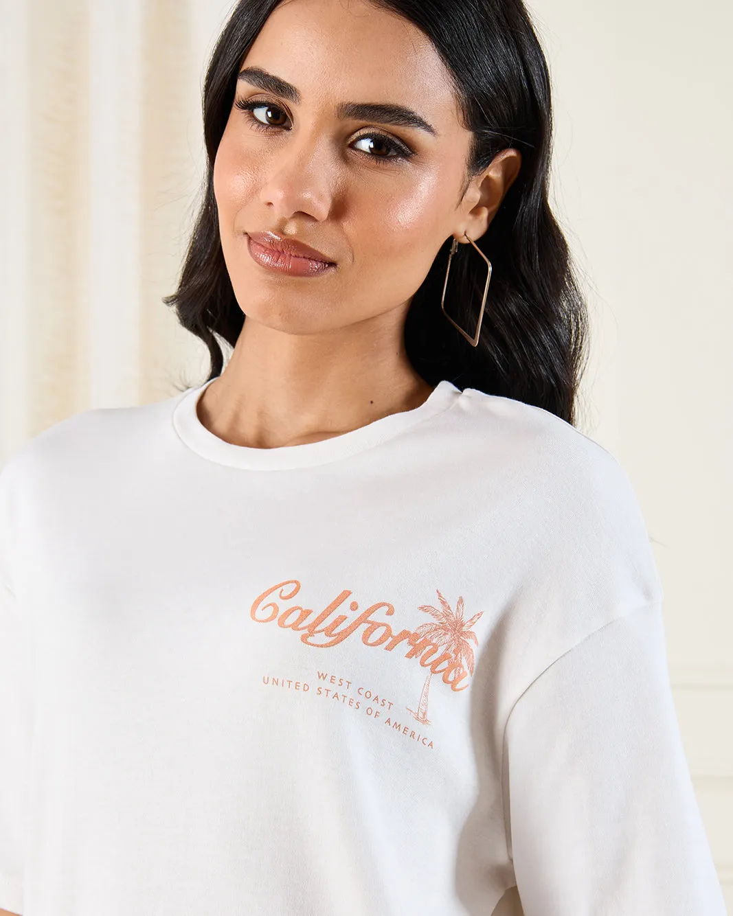 Women White Printed Oversize T-Shirt sold by Redtag product image thumbnail 4