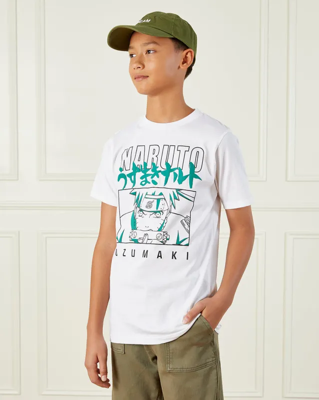 Boys White KSA Naruto T-Shirt sold by Redtag