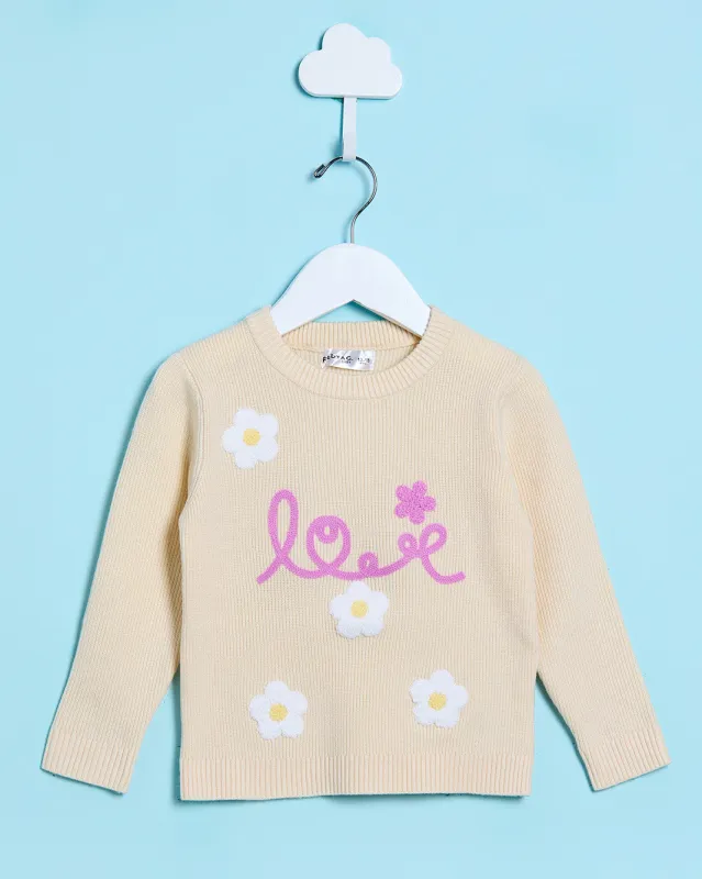 Infant Girls Cream Knitted Sweater sold by Redtag
