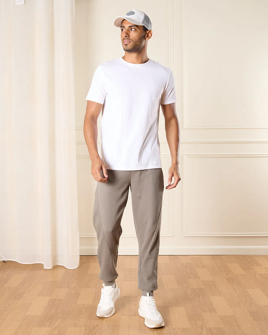 Men Beige Solid Active Pant sold by Redtag product image thumbnail 2