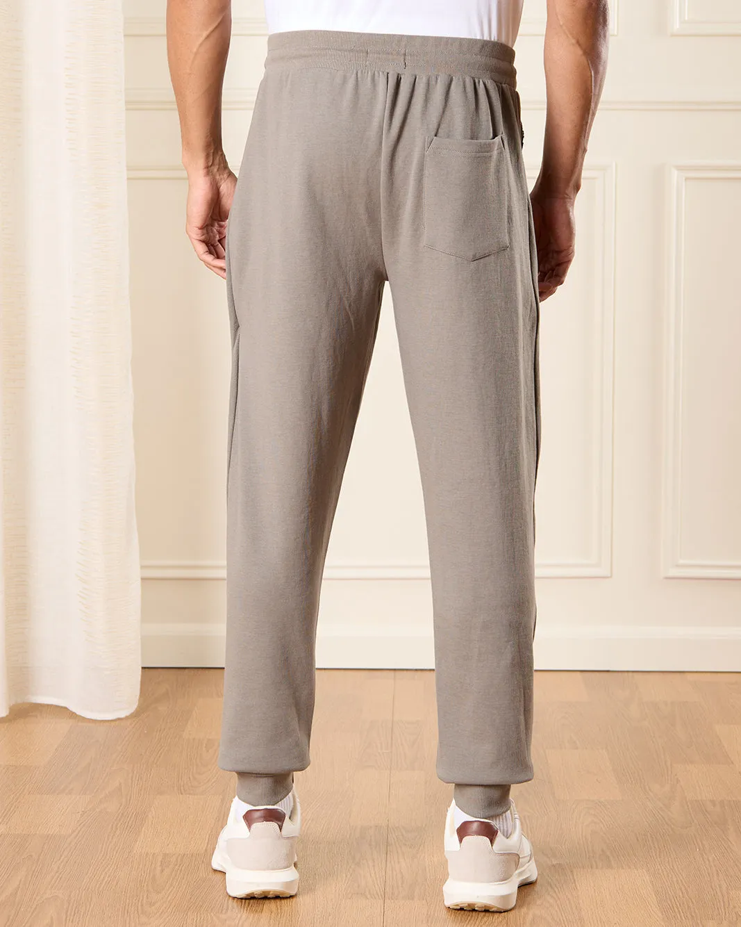 Men Beige Solid Active Pant sold by Redtag product image thumbnail 3