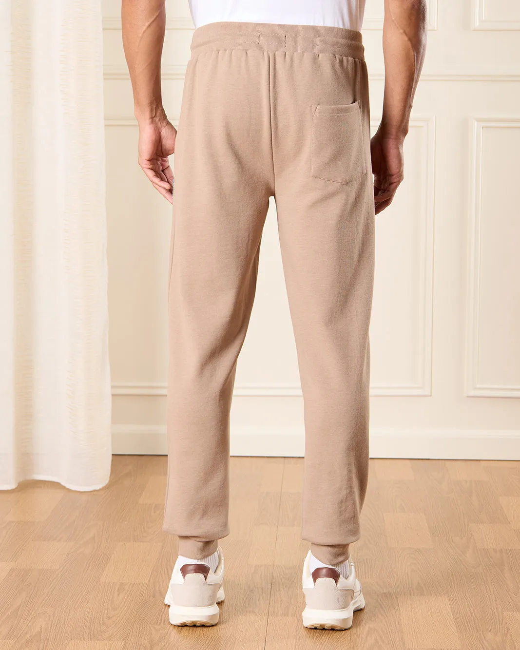 Men Beige Solid Active Pants sold by Redtag product image thumbnail 3