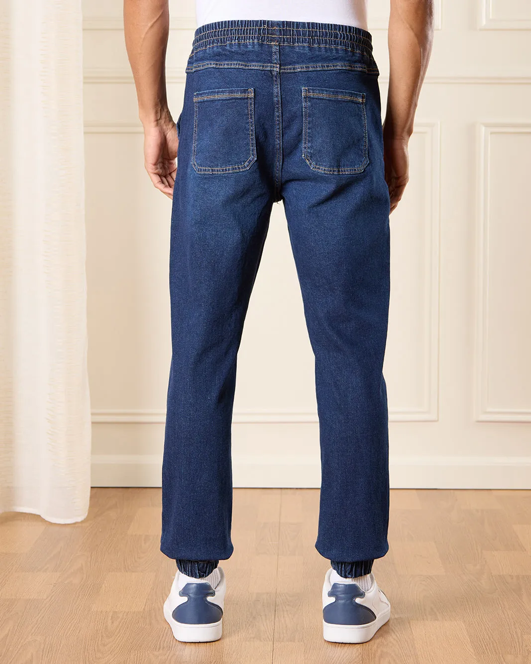 Men Navy Plain Basic Jogger sold by Redtag product image thumbnail 3