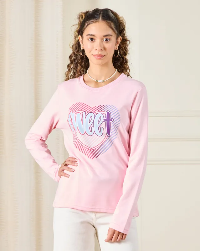 Senior Girls Pink Sweet Print T-Shirt sold by Redtag