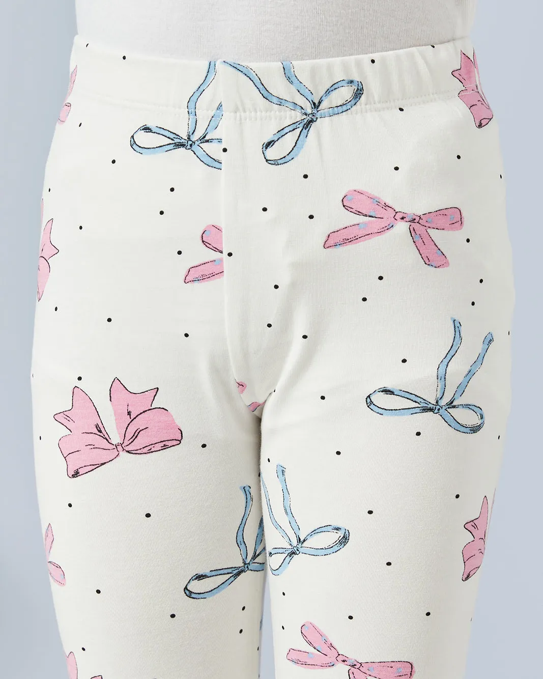 Girls Ivory Bow Print Leggings sold by Redtag product image thumbnail 4