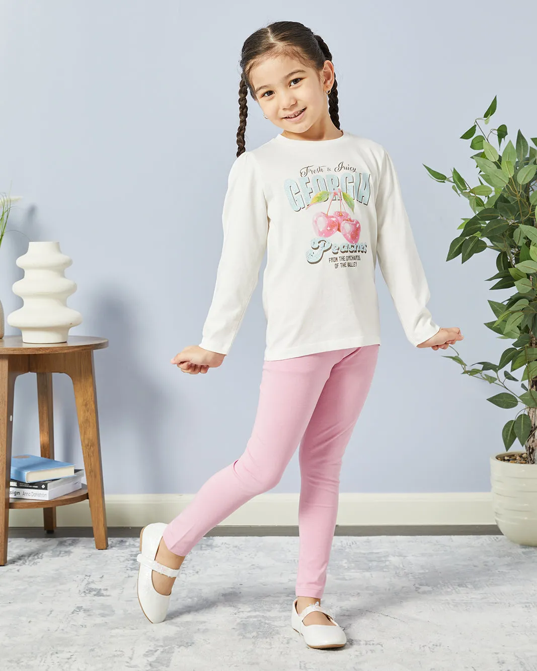 Girls Pink Placement Print Leggings sold by Redtag product image thumbnail 2