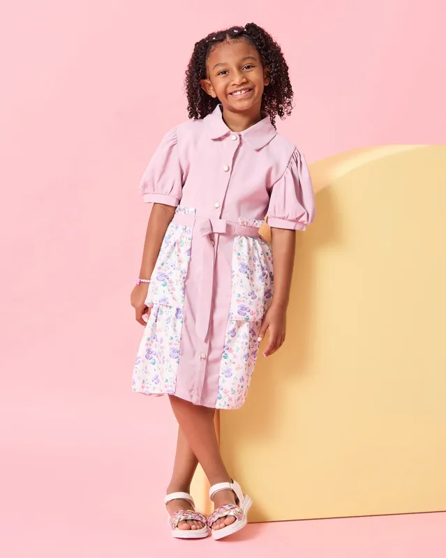 Girls Pink Collared Dress sold by Redtag