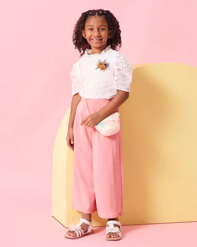 Girls White And Pink Casual Set (2 Piece) sold by Redtag