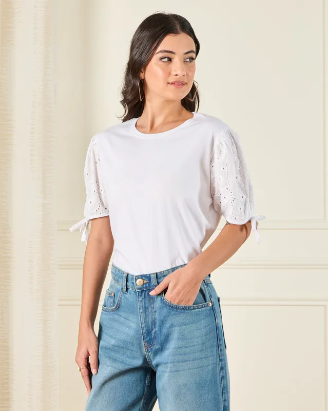 Women Ivory Embellished Top sold by Redtag