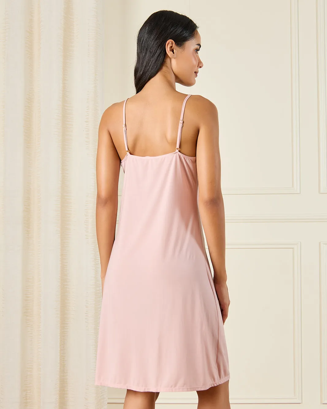 Women Pink Lace Embellished Chemise sold by Redtag product image thumbnail 3