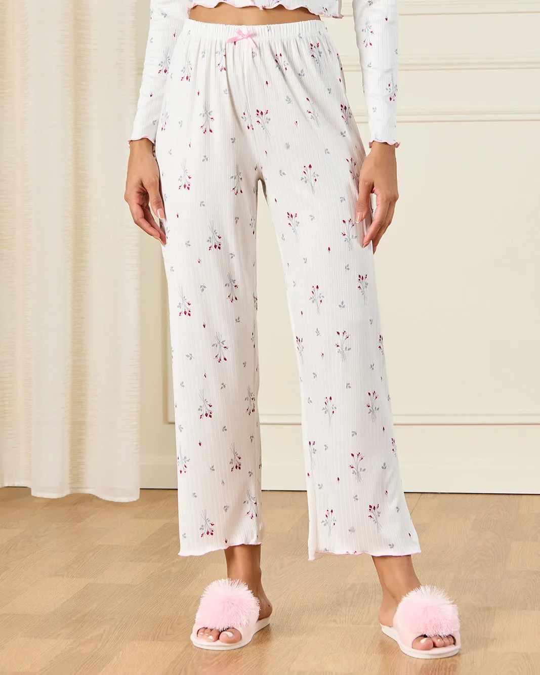 Women White Printed Pyjama Set (2 Piece) sold by Redtag product image thumbnail 3