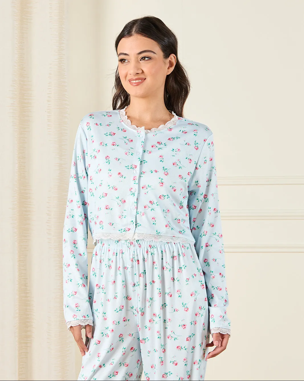 Women Blue Printed Pyjama Set (2 Piece) sold by Redtag product image thumbnail 2