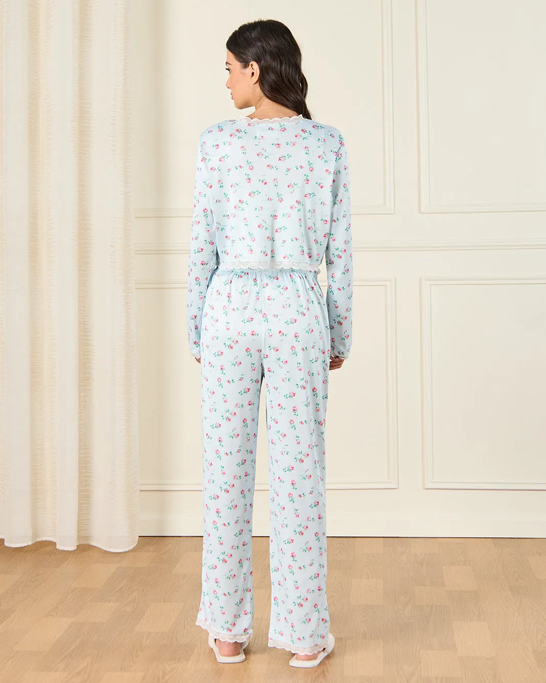 Women Blue Printed Pyjama Set (2 Piece) sold by Redtag product image thumbnail 4