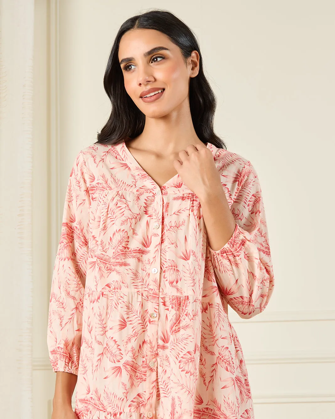 Women Red Printed Nightgown sold by Redtag product image thumbnail 2