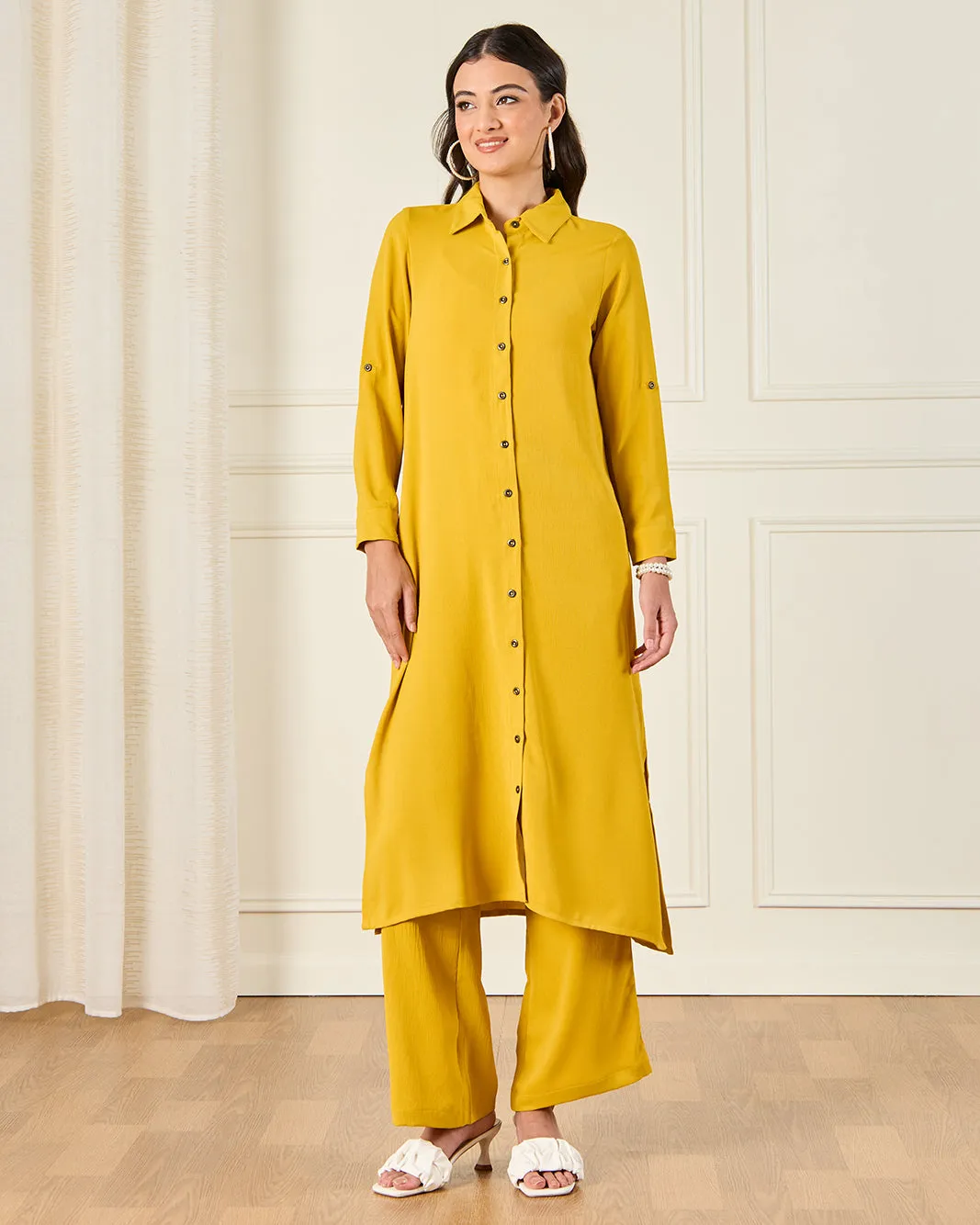 Women Yellow Wide Leg Trousers sold by Redtag product image thumbnail 2