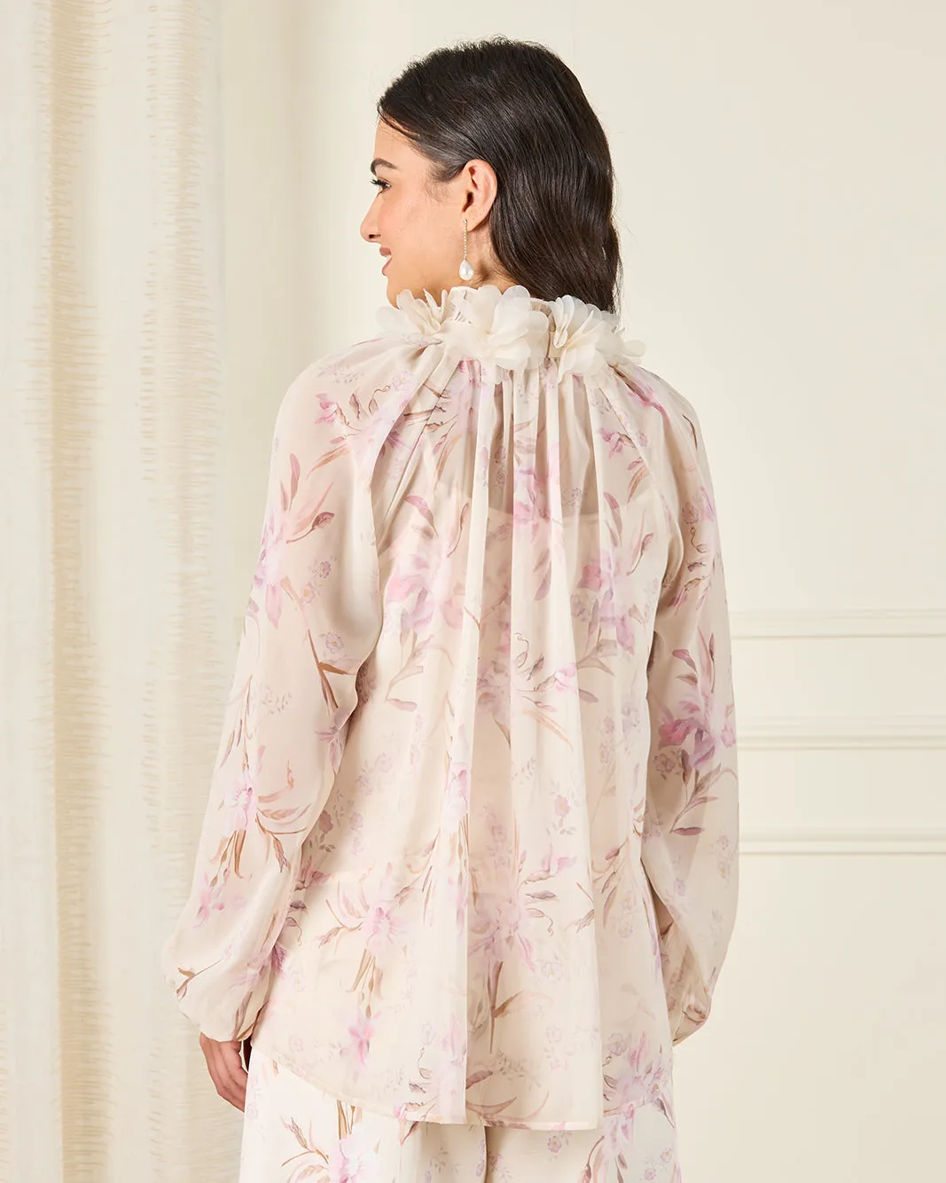 Women Cream Floral Embellished Blouse sold by Redtag product image thumbnail 3