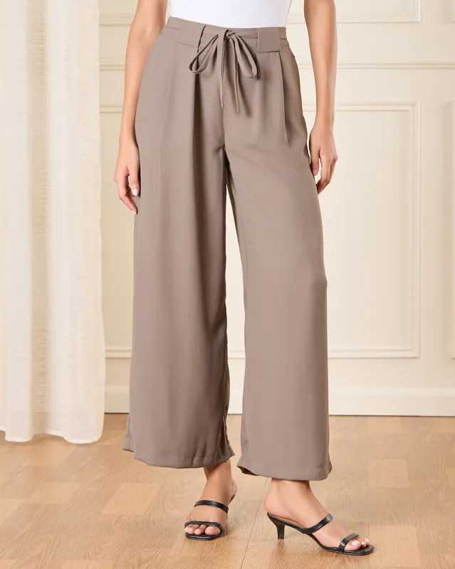 Women Plain Grey Wide Leg Casual Trouser sold by Redtag