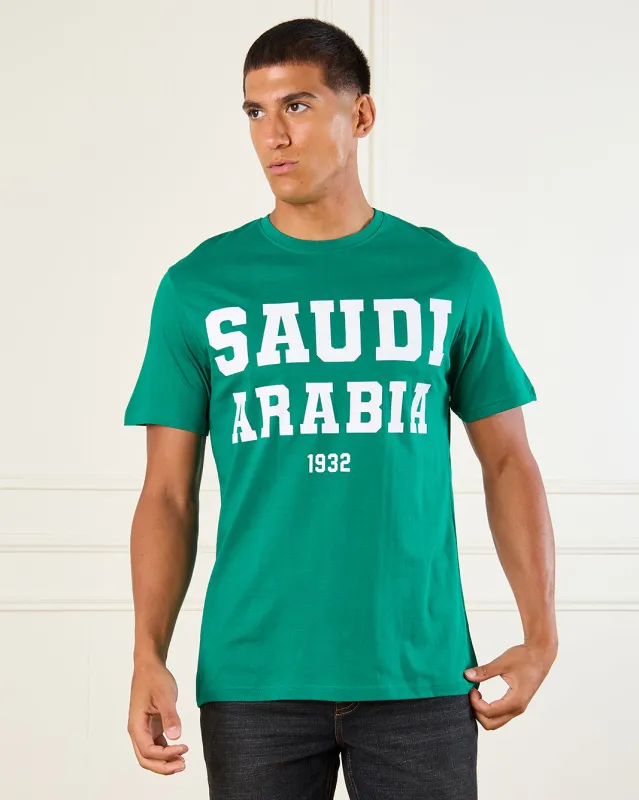 Men Green KSA National Day T- Shirt sold by Redtag