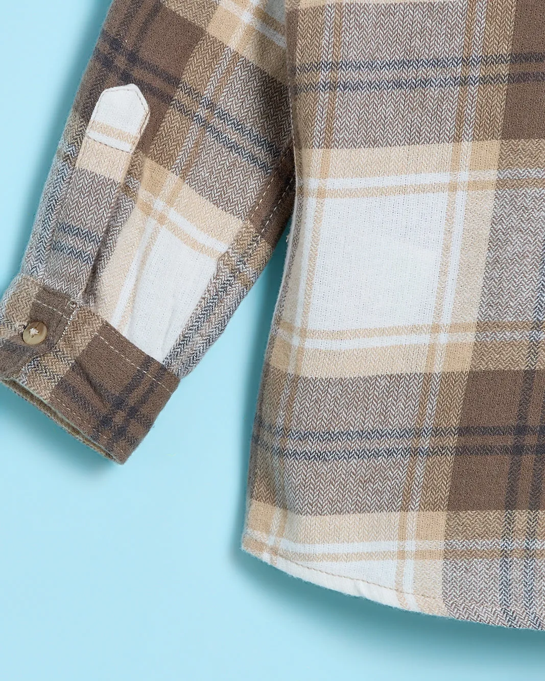 Infant Boys White And Brown Checked Shirt sold by Redtag product image thumbnail 3