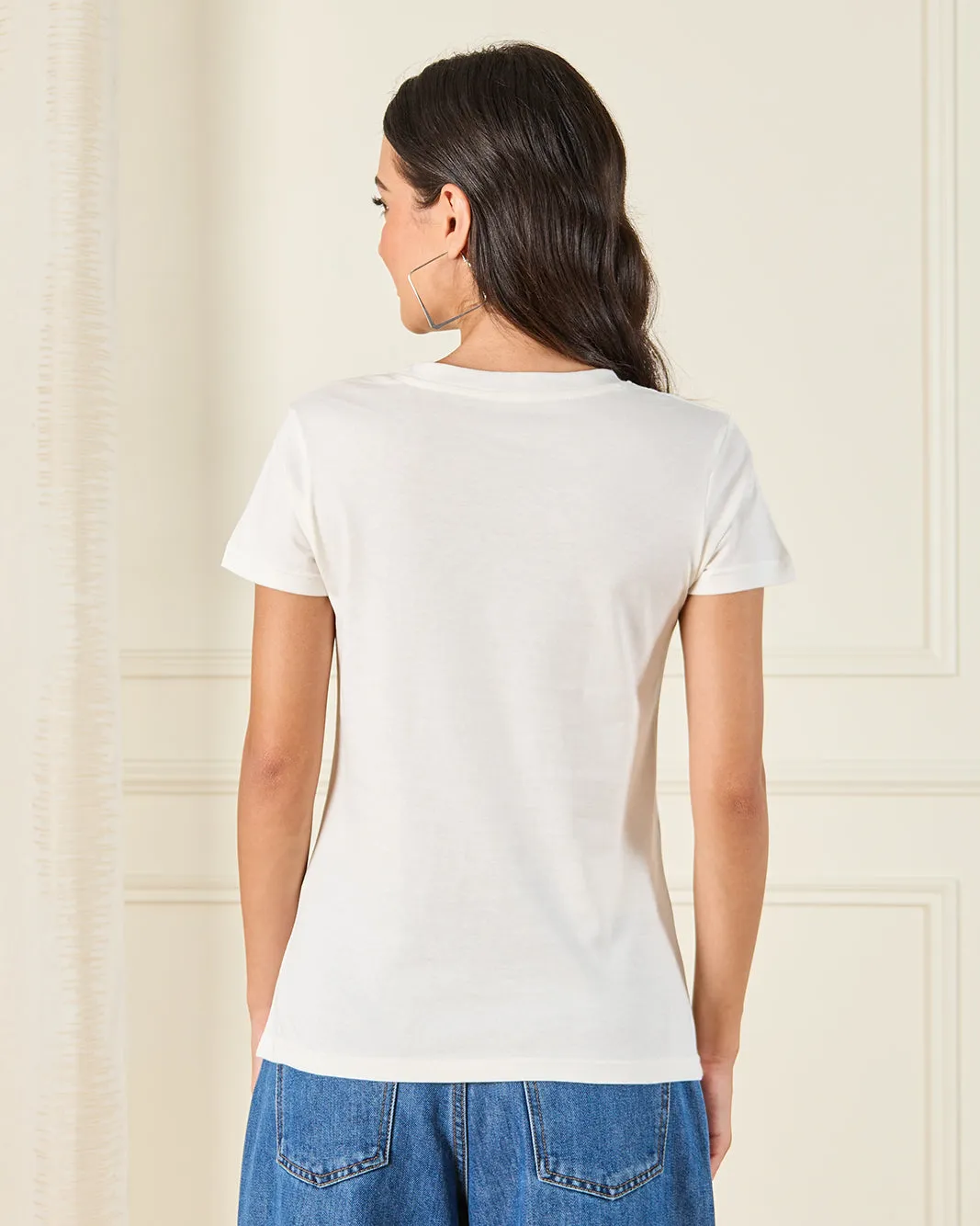 Women Ivory Printed T-Shirt sold by Redtag product image thumbnail 3