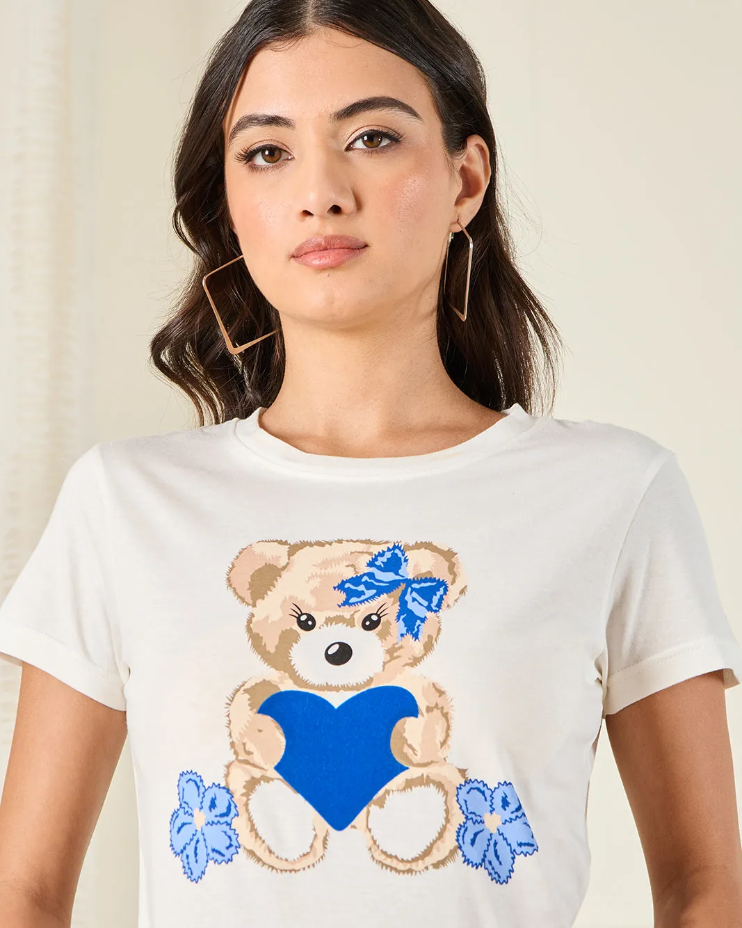 Women Ivory Printed T-Shirt sold by Redtag product image thumbnail 4