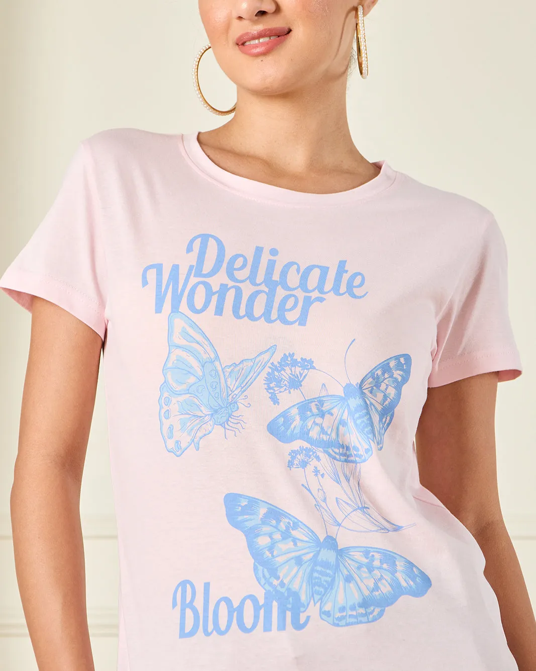 Women Pink Printed T-Shirt sold by Redtag product image thumbnail 4