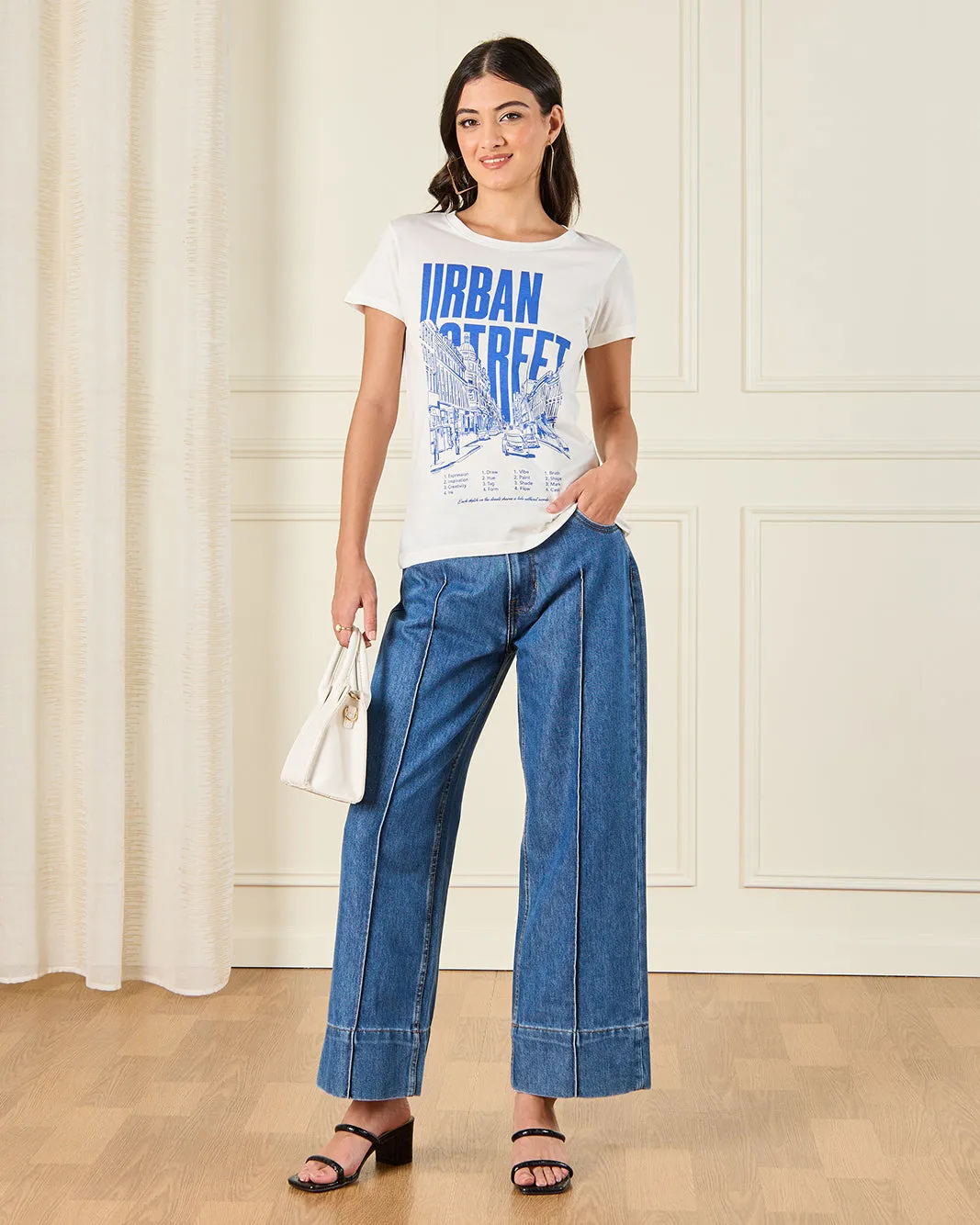 Women Ivory Printed T-Shirt sold by Redtag product image thumbnail 2