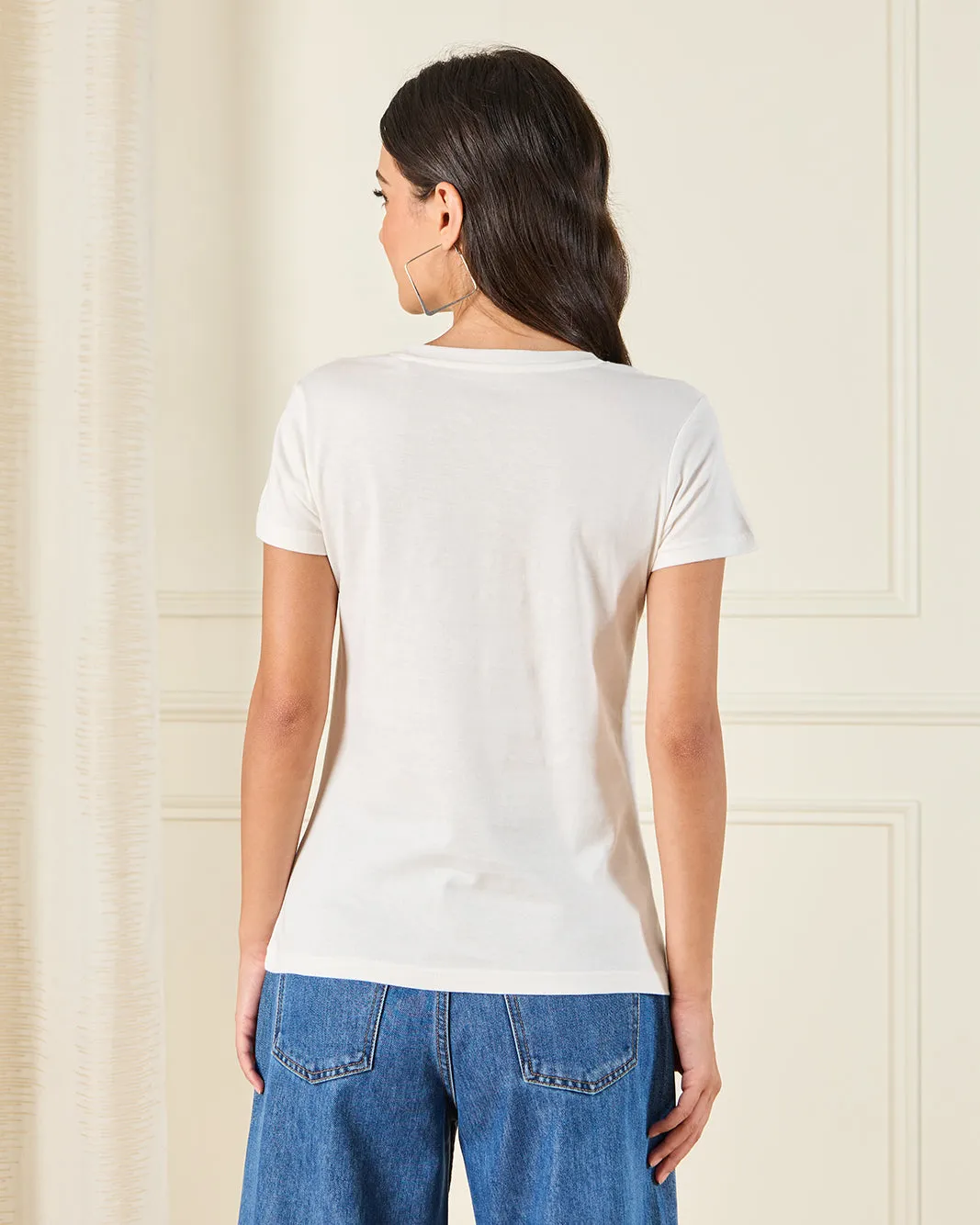 Women Ivory Printed T-Shirt sold by Redtag product image thumbnail 3