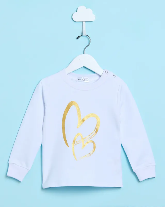 Infant Girls White Printed Sweatshirt sold by Redtag