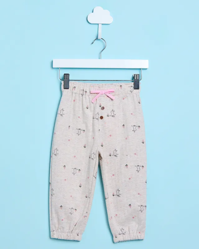 Infant Girls Grey Printed Trousers sold by Redtag