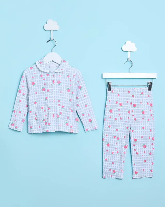 Infant Girls Blue Printed Pyjama Set(2 Piece) sold by Redtag