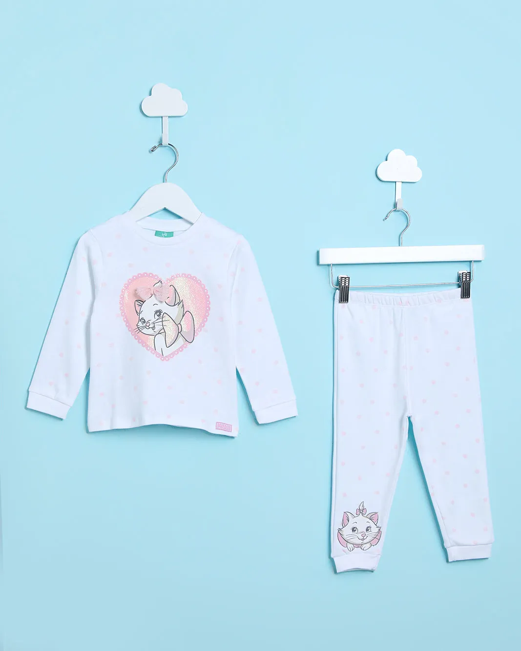 Infant Girls White Printed Pyjama Set(2 Piece) sold by Redtag