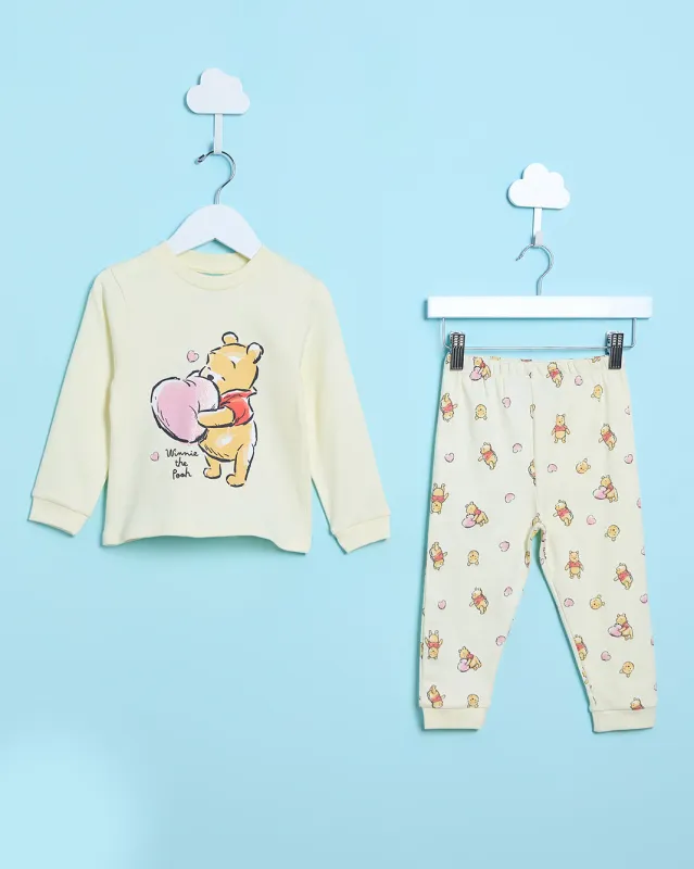 Infant Girls Yellow Printed Pyjama Set(2 Piece) sold by Redtag