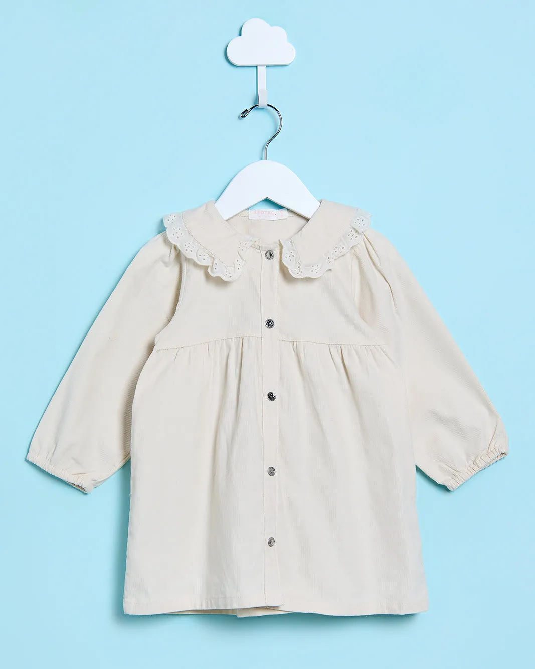 Infant Girls Beige Corduroy Dress sold by Redtag