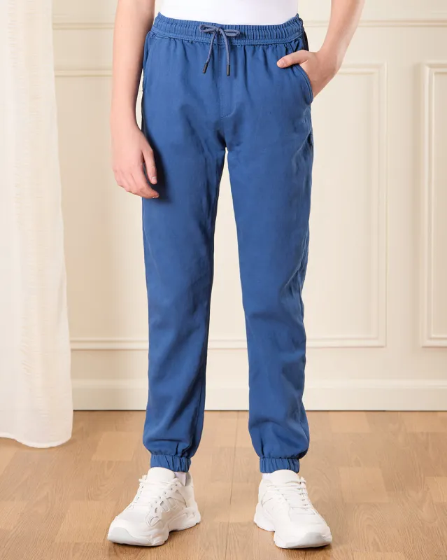 Senior Boys Blue Stretch Denim Jogger Jeans sold by Redtag