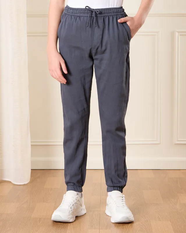 Senior Boys Grey Stretch Denim Jogger Jeans sold by Redtag