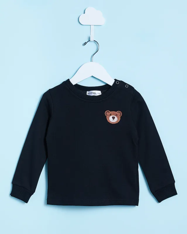 Infant Boys Black Embroidered T-Shirt sold by Redtag