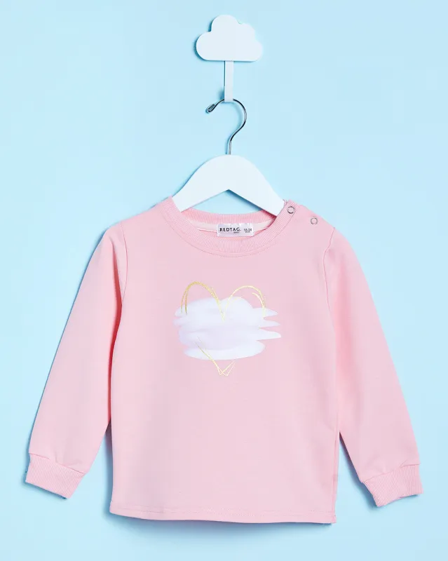 Infant Girls Pink Printed Sweatshirt sold by Redtag