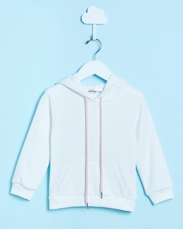 Infant Girls White Printed Hooded Sweatshirt sold by Redtag