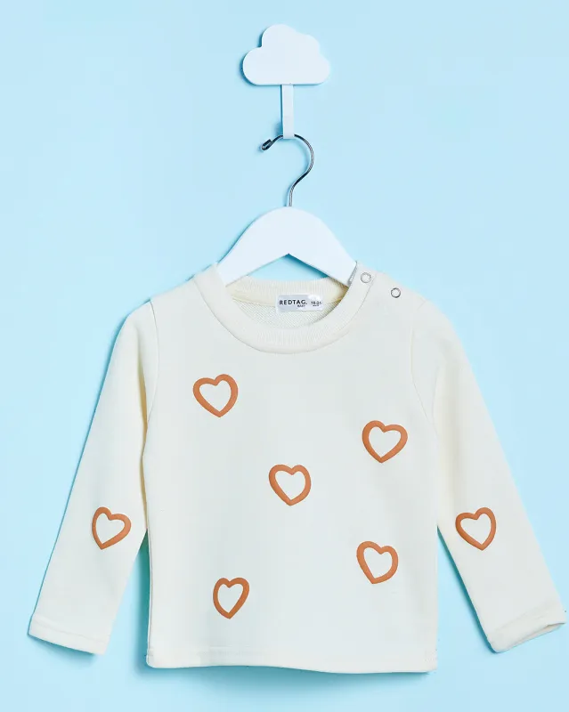 Infant Girls Ivory Embellished Sweatshirt sold by Redtag