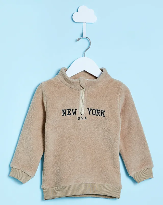 Infant Boys Beige Hooded Sweatshirt sold by Redtag