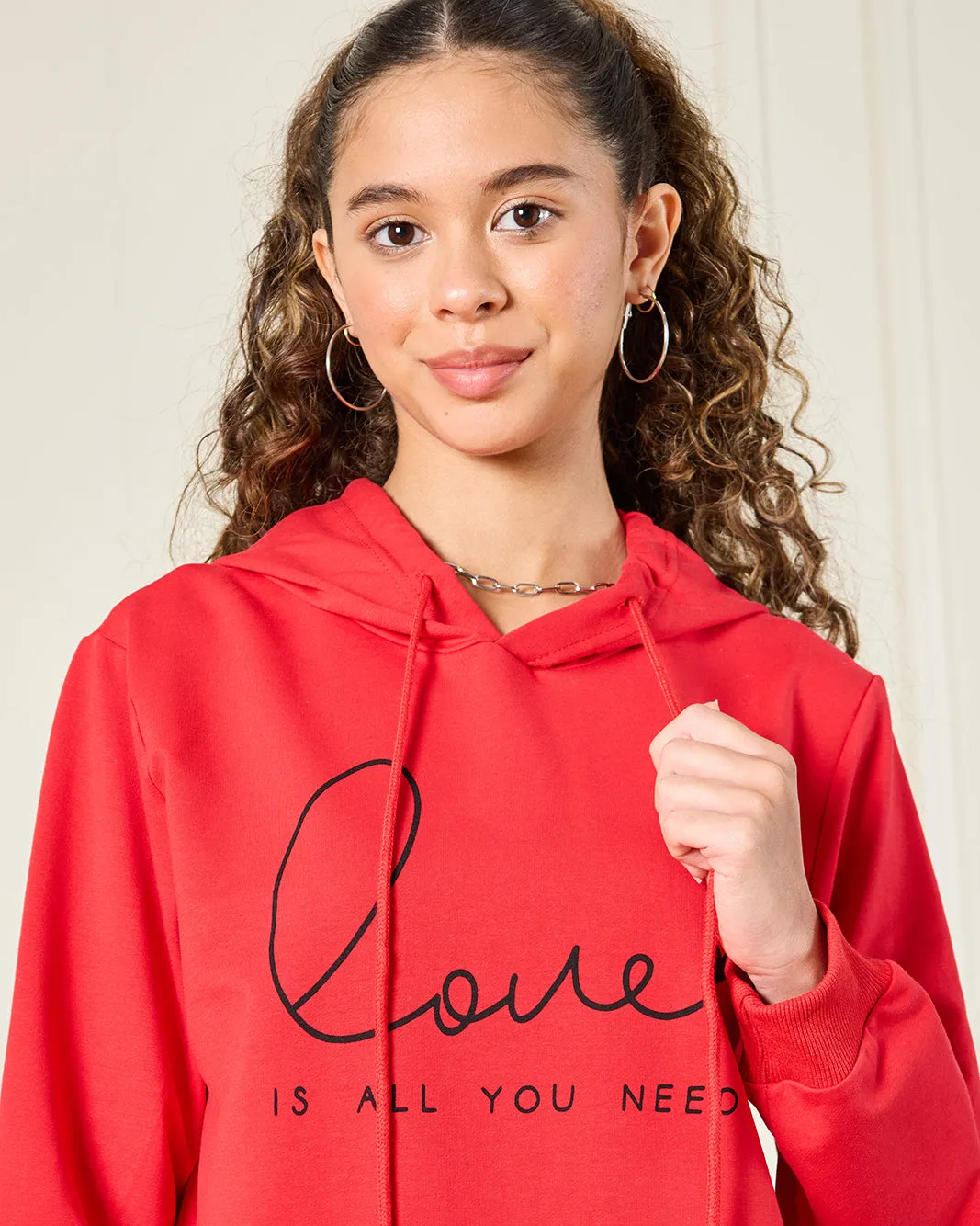 Senior Girls Red Love Print Sweatshirt sold by Redtag product image thumbnail 4