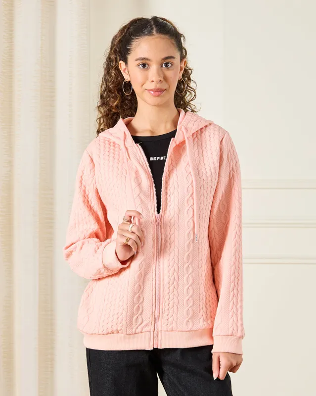 Senior Girls Pink Embossed Sweatshirt sold by Redtag