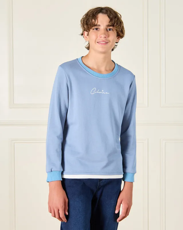 Senior Boys Blue Long Sleeved Sweatshirt sold by Redtag