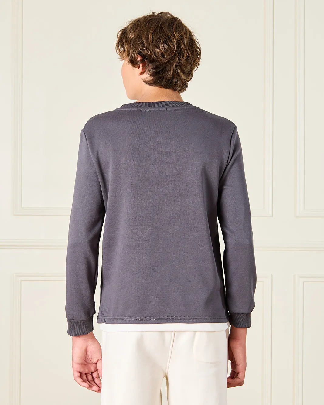 Senior Boys Charcoal Long Sleeved Sweatshirt sold by Redtag product image thumbnail 3